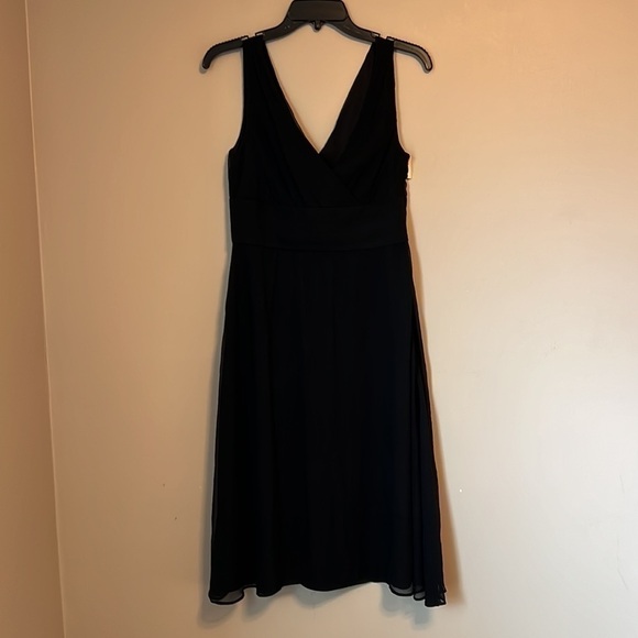 J Crew Textured Chiffon Whimsigoth Dark Fairy Feminine Romantic Black Dress 6 - Picture 1 of 10